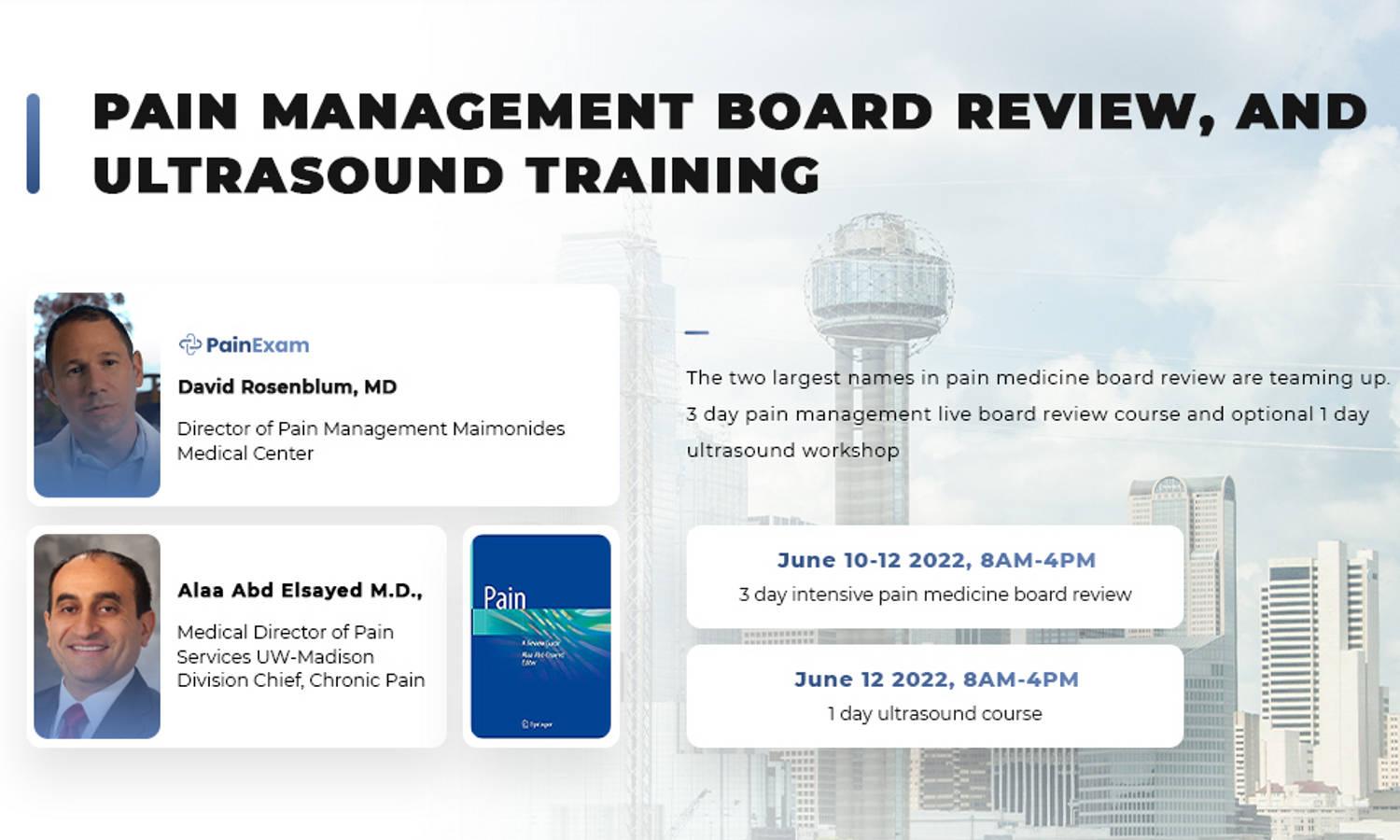 3 Day Pain Board Review & Ultrasound Training Workshop CME Event